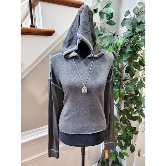 Colsie Women's Dark Gray Rayon Long Sleeve Hooded Pullover Knit Sweater Size S - Picture 5 of 10